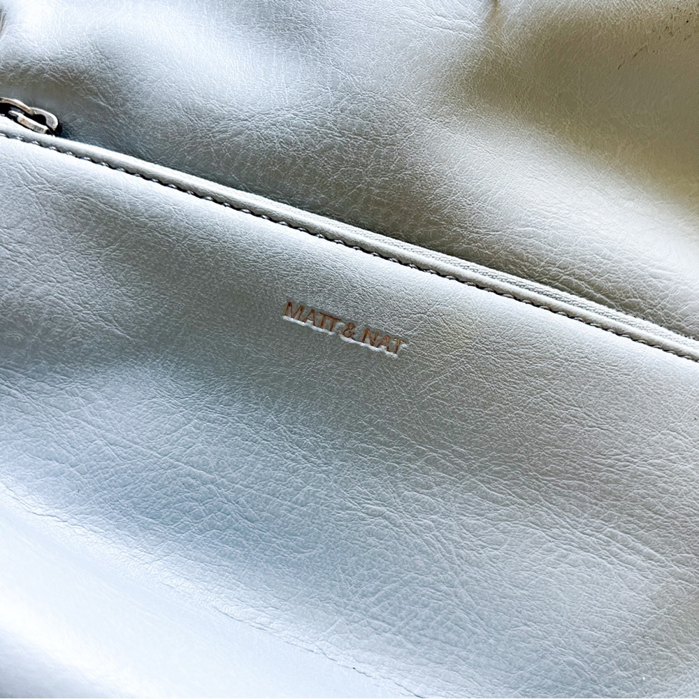 Matt & Nat Light Blue / Gray Vegan Leather Backpack - Picture 2 of 6